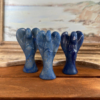 Wholesale Angel Statue Blue Dyed Quartz 1-2"-Angels-Angelic Healing Crystals Wholesale