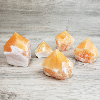Wholesale Orange Calcite Polished Tips 2-4" - Sold by Piece-Points-Angelic Healing Crystals Wholesale