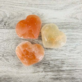 Orange Selenite Hearts 2.5"-Hearts-Angelic Healing Crystals Wholesale